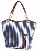 Bolsa azul listrada